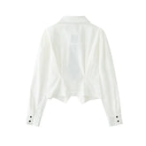 Chain Decoration White Shirt